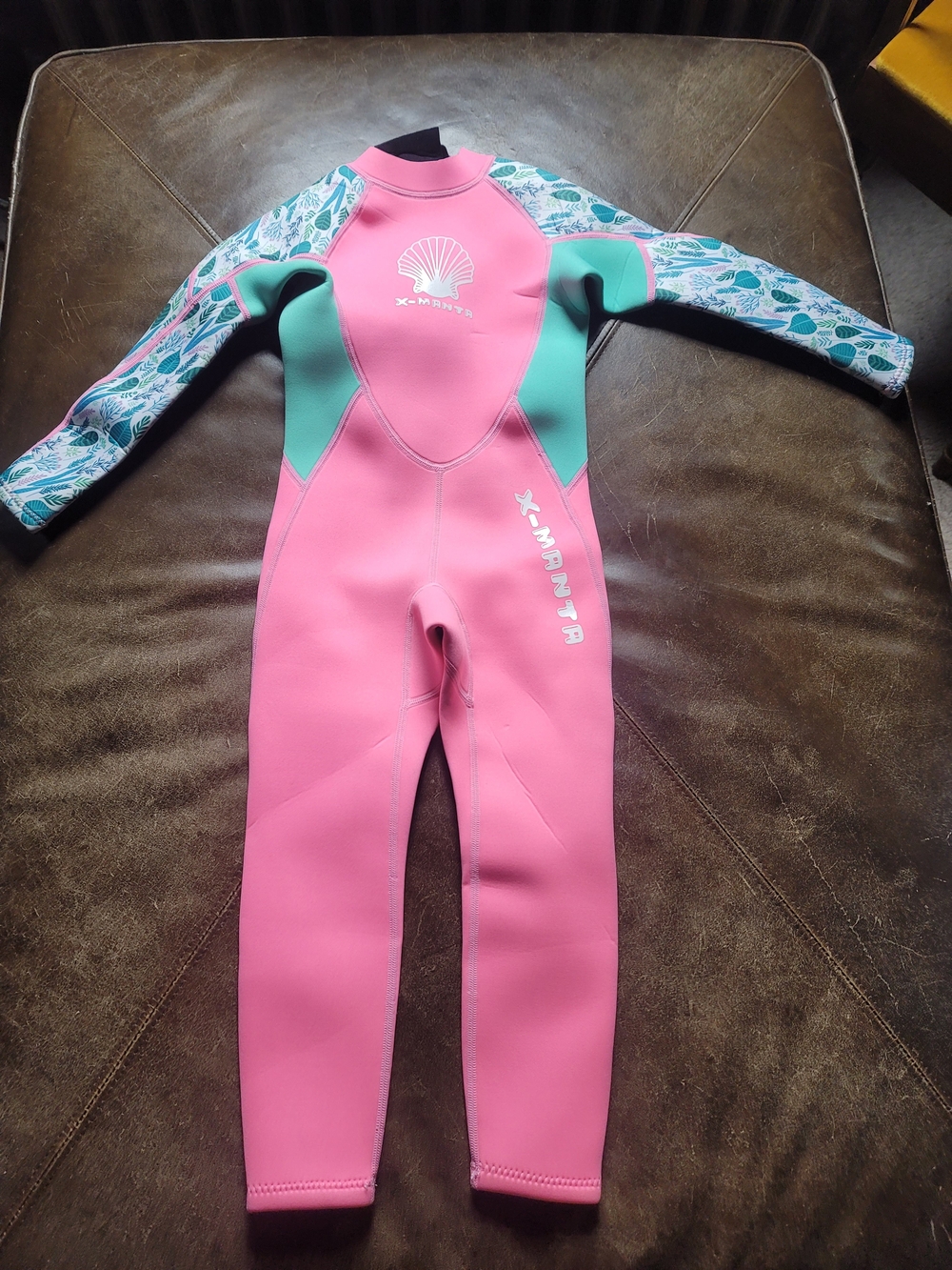 Kids' Pink & Teal One-Piece Swim Wetsuit by X-Manta